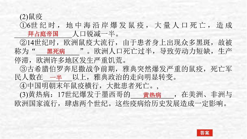 高考历史一轮复习第三十一单元医疗与公共卫生课件新人教版05