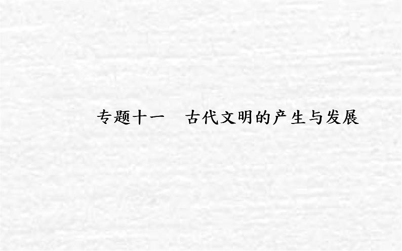 高考历史一轮复习专题十一古代文明的产生与发展课件新人教版01