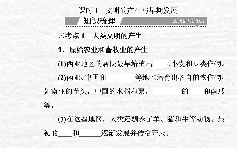 高考历史一轮复习专题十一古代文明的产生与发展课件新人教版03