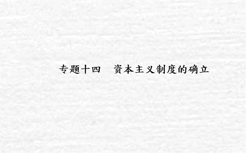 高考历史一轮复习专题十四资本主义制度的确立课件新人教版01