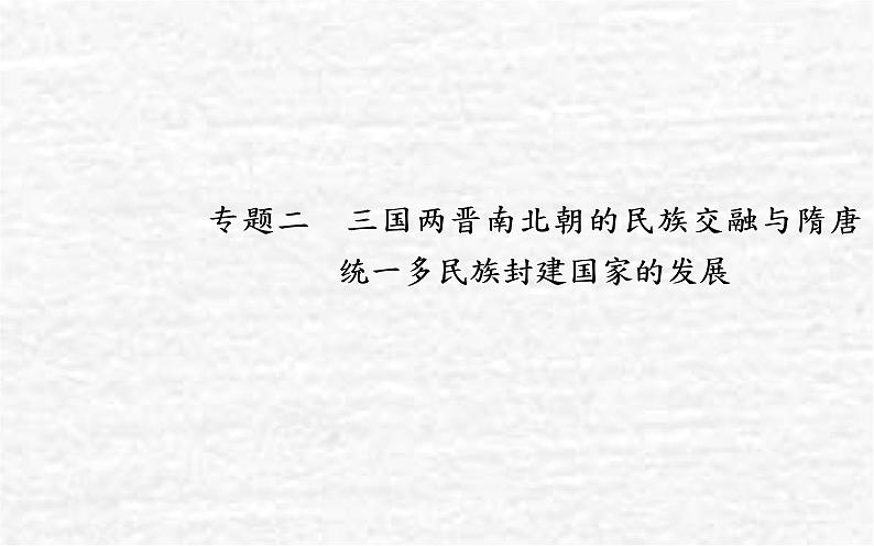 高考历史一轮复习专题二三国两晋南北朝的民族交融与隋唐统一多民族封建国家的发展课件新人教版01