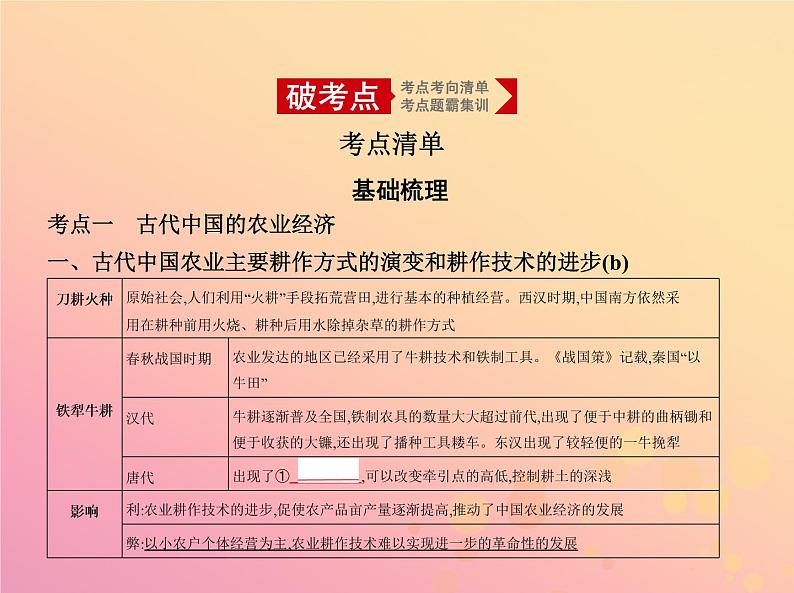 高考历史一轮总复习专题十一古代中国经济的基本结构与特点课件第2页