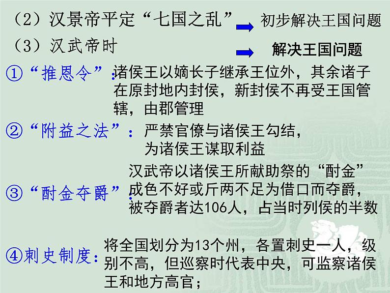 人教版高中历史必修一从汉至元政治制度的演变复习课课件06