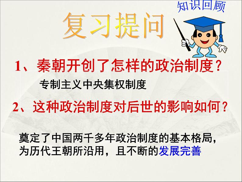 人教版高中历史必修一第三课从汉至元政治制度的演变课件第2页