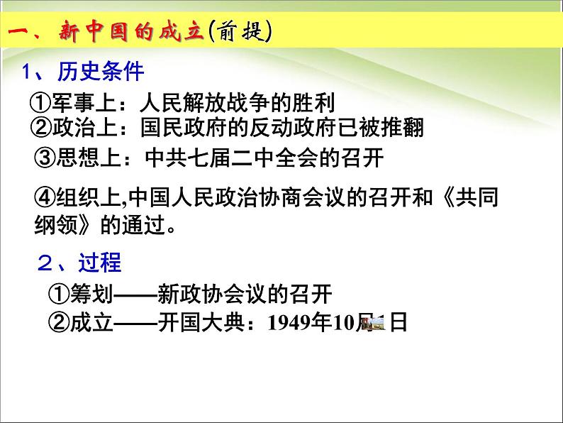 人教版高中历史必修一新中国的民主政治建设 (1)课件第3页