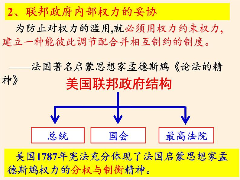 北师大版高中历史必修1 第19课 美国的联邦制(4)（课件）08