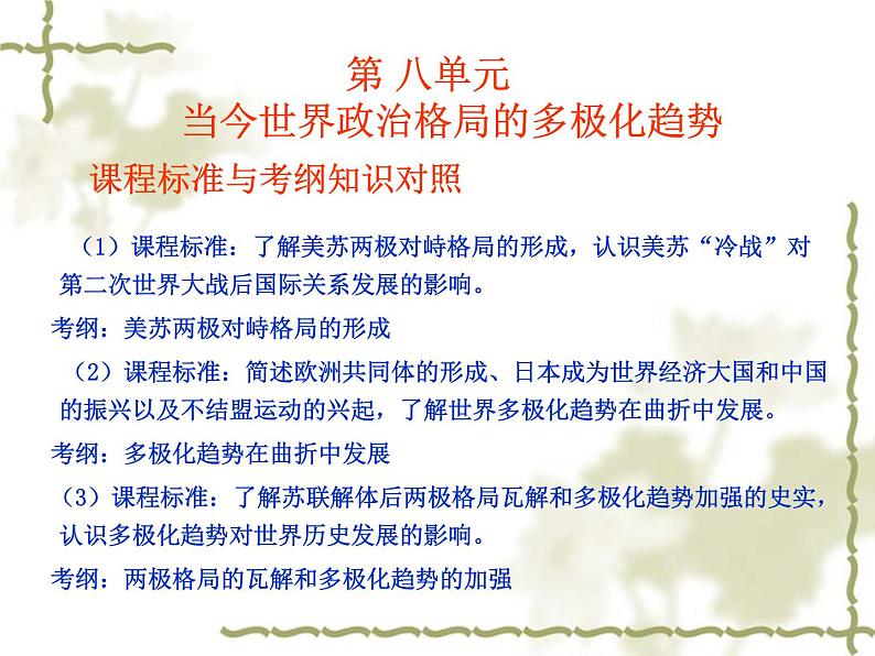 人教版高中历史必修一：当今世界政治格局的多极化趋势课件02