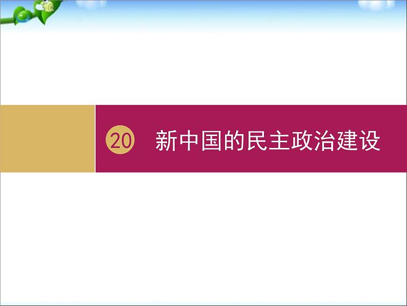 人教版高中历史必修一第20课新中国的民主政治建设设计一课件02