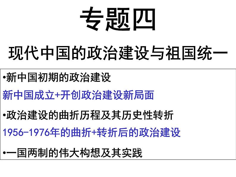 人教版高中历史必修一第六单元：《现代中国的政治建设与祖国统一》课件02