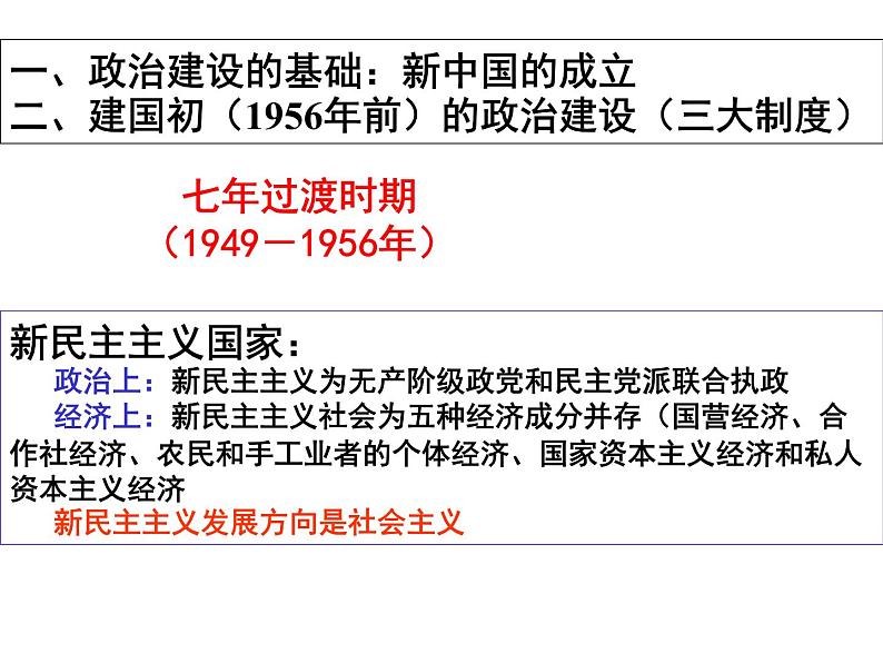 人教版高中历史必修一第六单元：《现代中国的政治建设与祖国统一》课件04