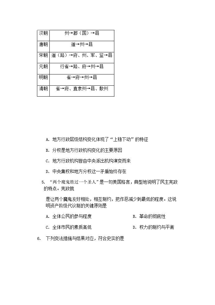 安徽省宿州市砀山重点高中2021-2022学年高二上学期第一次质量检测历史试题（Word版含答案）02