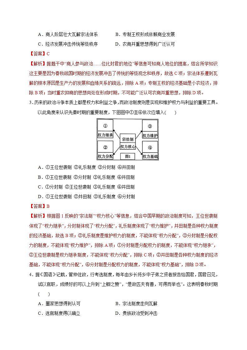 统编版历史中外历史纲要下第1单元《从中华文明起源到秦汉统一多民族封建国家的建立与巩固》提升卷（解析版）第2页