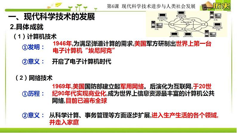 统编版历史选择性必修二第6课《现代科学技术进步与人类社会发展》精品课件第6页