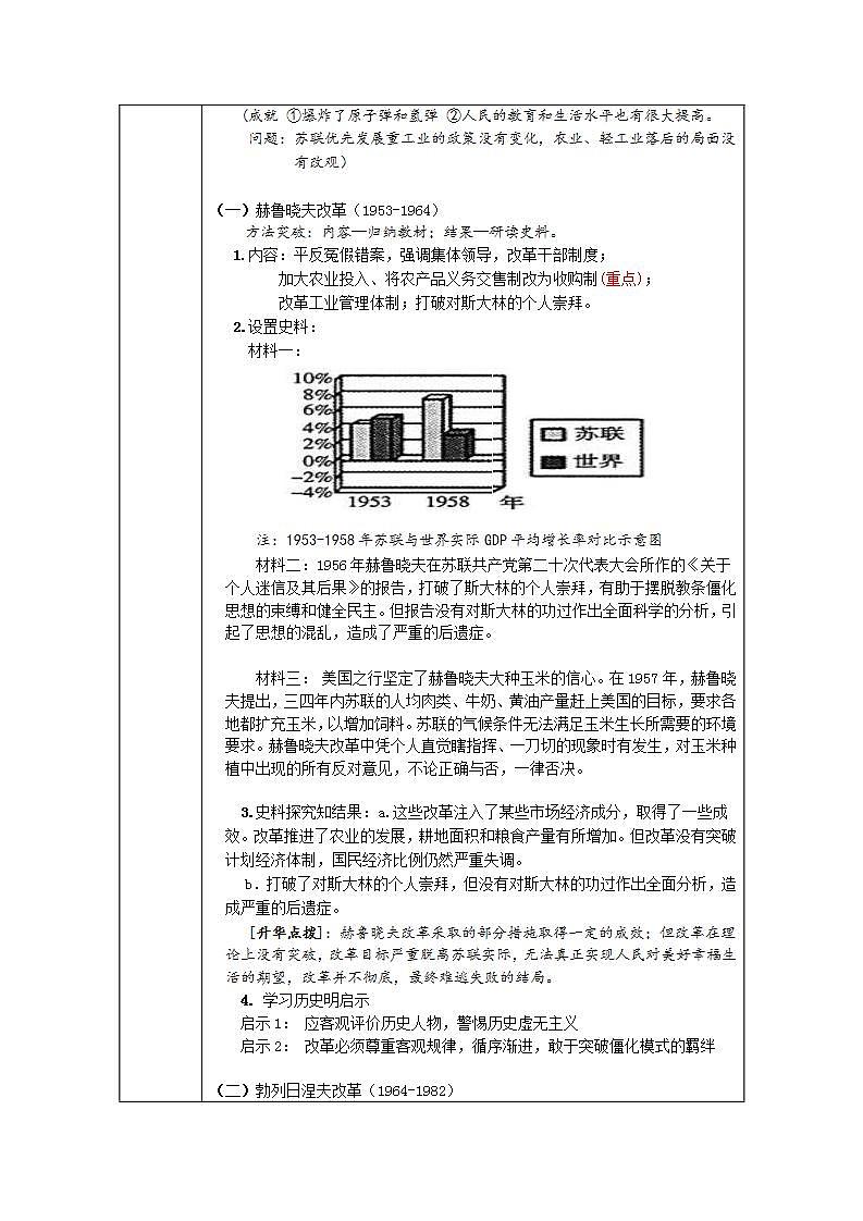 统编版历史中外历史纲要下：第19课《社会主义国家的发展与变化》教案设计02