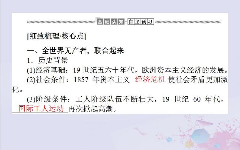 高中历史专题八解放人类的阳光大道8.2国际工人运动的艰辛历程课件人民版必修104