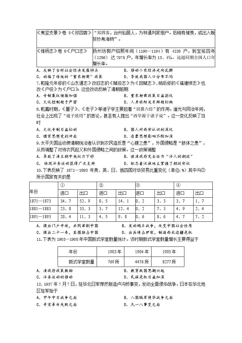 甘肃省兰州重点中学2022届高三上学期10月月考历史试卷第2页