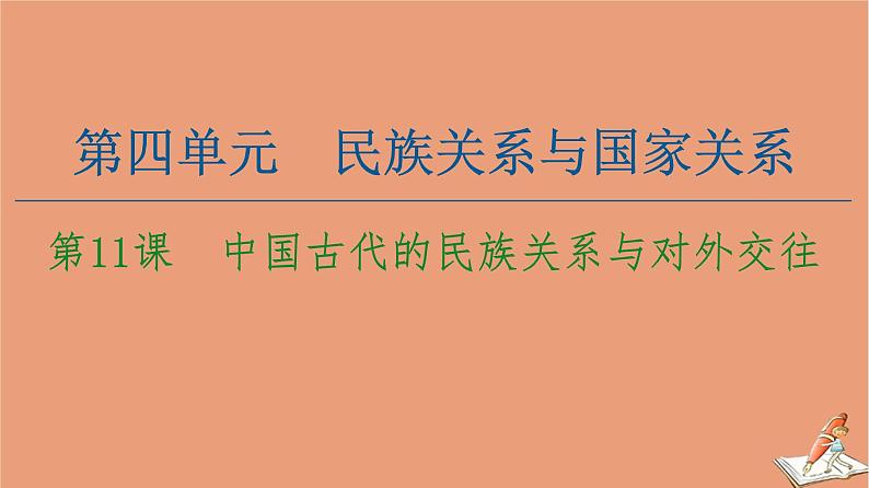 高中历史第4单元民族关系与国家关系第11课中国古代的民族关系与对外交往课件新人教版选择性必修第一册01