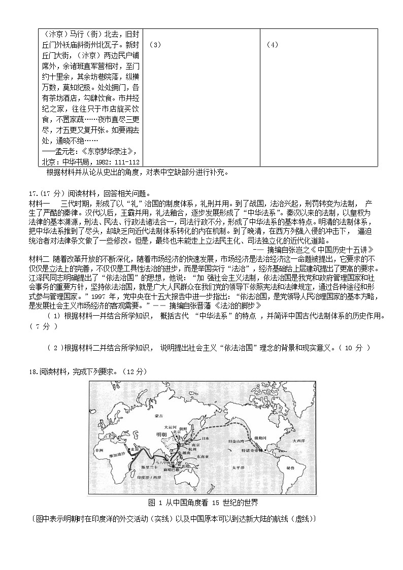 2022届重庆育才高三上学期10月摸底考试历史试题（Word版含答案）第3页