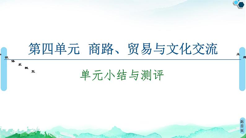 人教统编版高中历史选择性必修三第4单元 单元小结与测评课件第1页