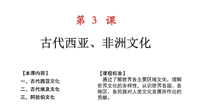 部编版选择性必修3：第3课 古代西亚、非洲文化【课件】（ 22张）第1页