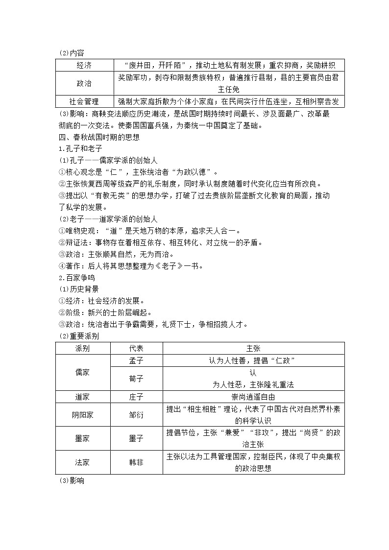 高中历史人教统编版必修中外历史纲要上全册复习提纲（按课整理）教案03