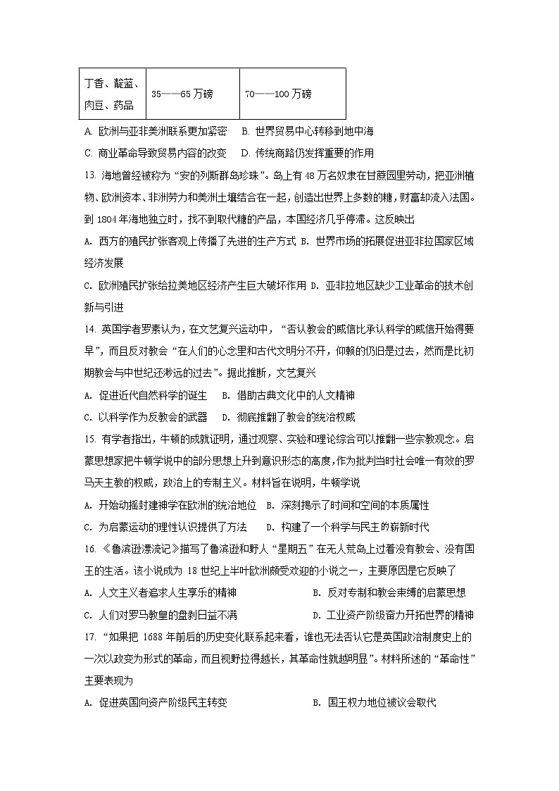 山东省烟台市福山第一中学2020-2021学年高一下学期期中测试（三）历史试卷（含答案）03