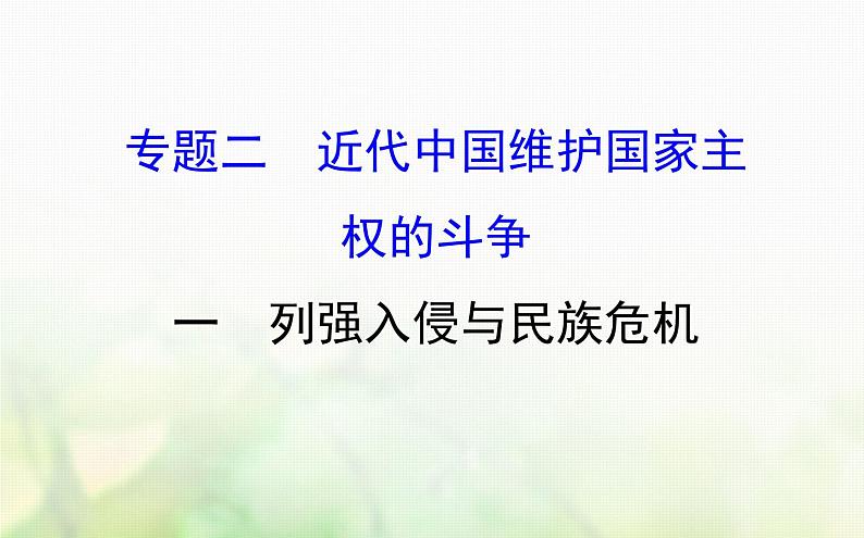 人民版必修一专题二近代中国维护国家主权的斗争2.1列强入侵与民族危机课件第1页