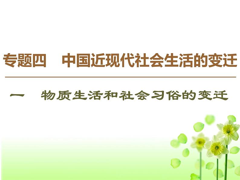 高中历史人教版必修二第五单元14课物质生活和社会习俗的变迁（共19张PPT）课件PPT01