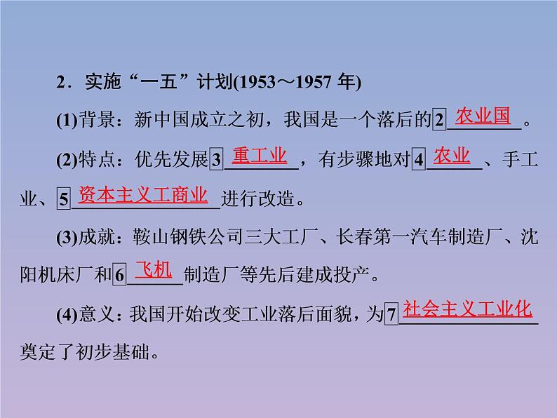 高中历史第4单元中国近现代社会生活的变迁第11课经济建设的发展和曲折课件新人教版必修206