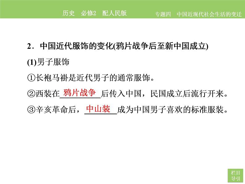 人民版历史必修2专题四4.1物质生活和社会习俗的变迁 课件PPT08