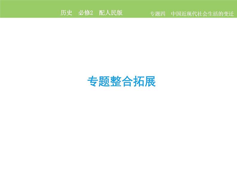 人民版历史必修2专题四4.4.中国近现代社会生活的变迁整合拓展 课件PPT02