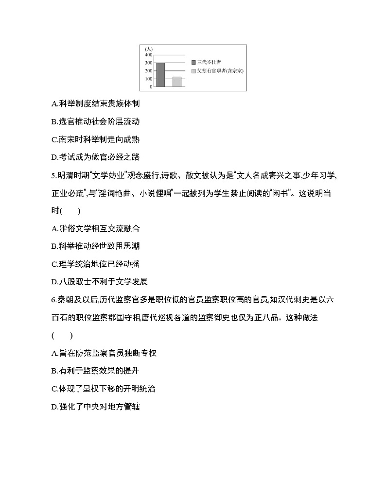 7_第二单元 官员的选拔与管理达标检测第2页