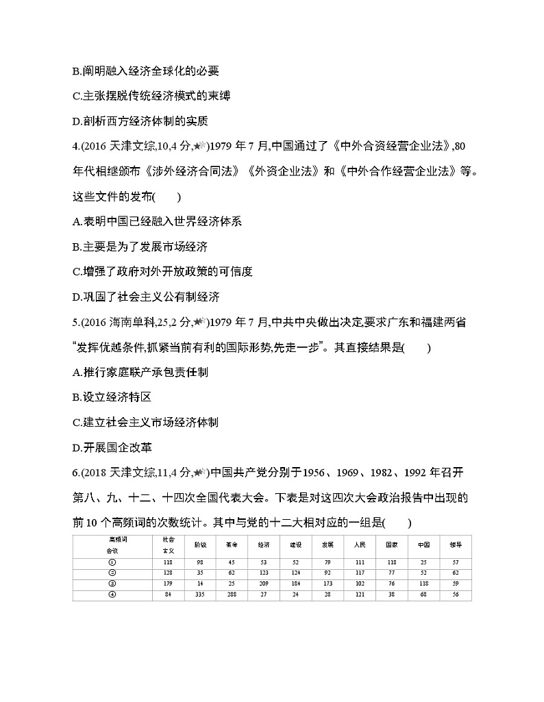3_第十单元 改革开放与社会主义现代化建设新时期第28~29课综合拔高练第2页