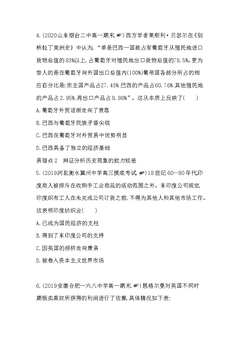 4-第六单元 世界殖民体系与亚非拉民族独立运动复习提升 试卷02