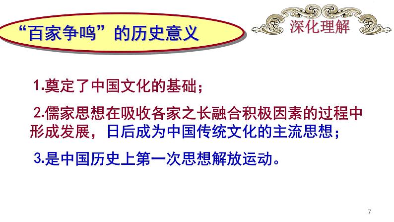 人民版高中历史必修三专题一1.1 百家争鸣 课件-人民版历史必修3第7页