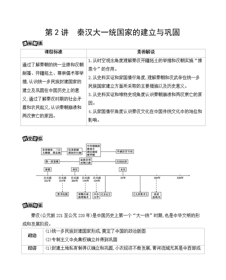 第2讲　秦汉大一统国家的建立与巩固学案第1页