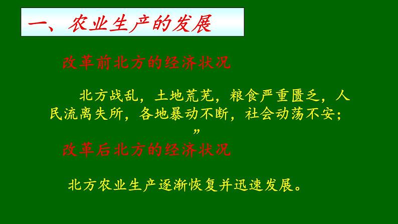 人民版高中历史选修一3.2北方经济的逐惭恢复 课件PPT05