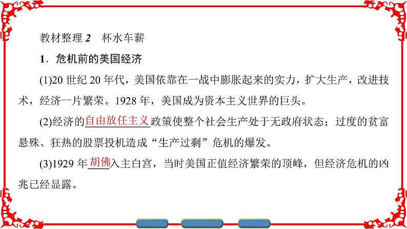 人民版历史必修2专题六6.1自由放任的美国 课件PPT07