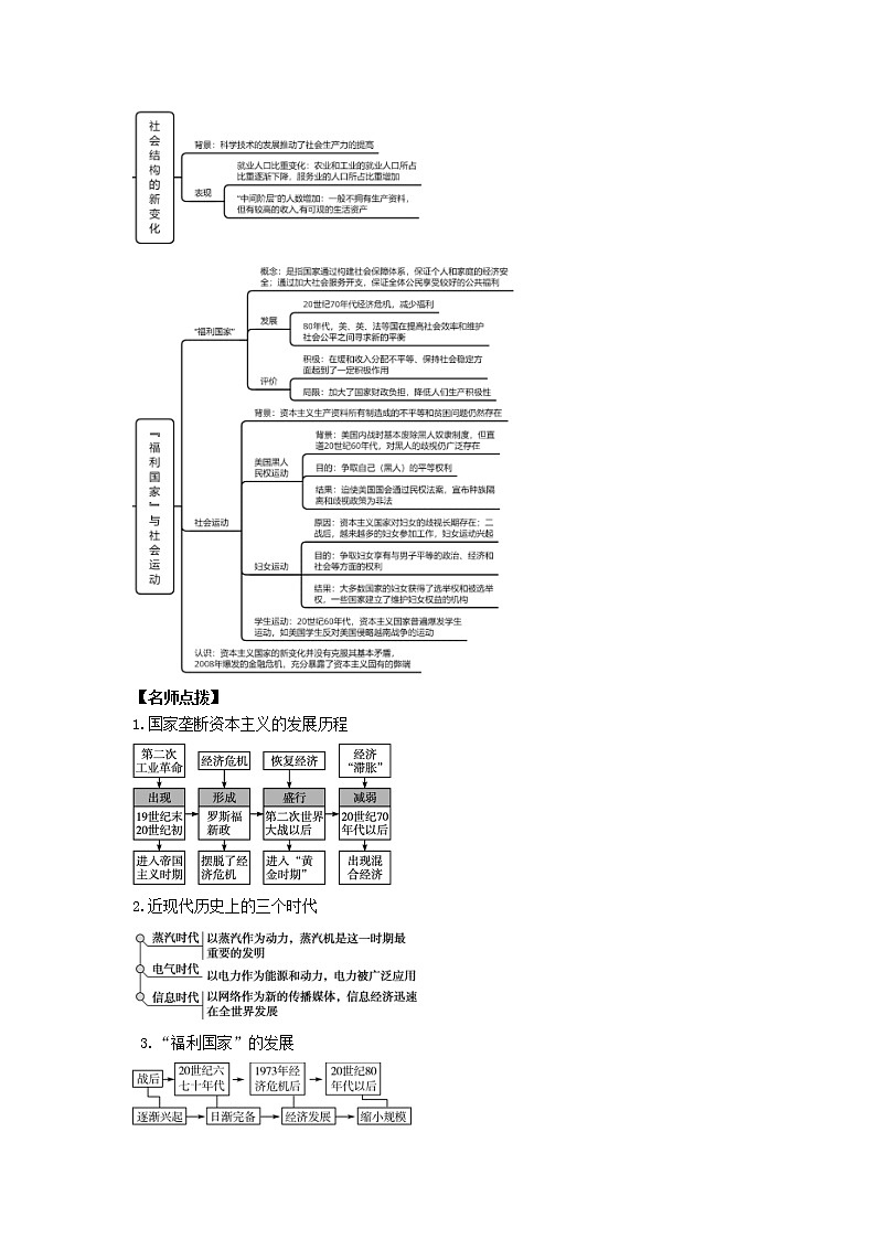 2022高考历史一轮复习思维导图纲要下第五单元二战后世界的新变化13资本主义国家与社会主义国家的变化含解析第2页