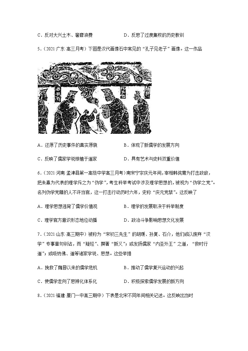 2022届高考历史热点专题  儒学的发展和文化自信练习题（word解析版）第2页