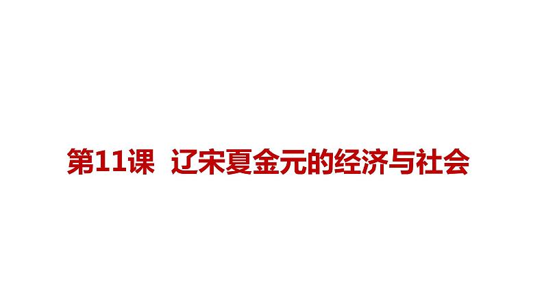 2021-2022学年统编版（2019）高中历史必修中外历史纲要上 第11课 辽宋夏金元的经济与社会 课件（33张ppt）01