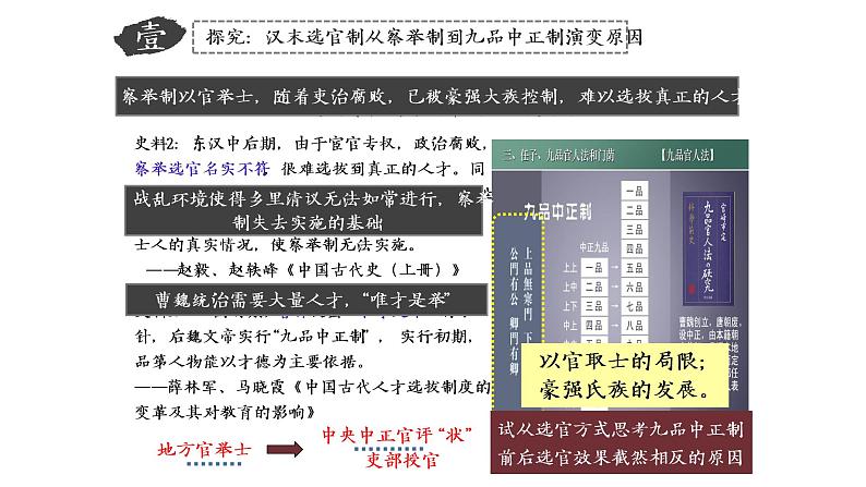 2021-2022学年统编版（2019）高中历史选择性必修一  第5课 中国古代官员的选拔与管理 课件（26张ppt）第7页