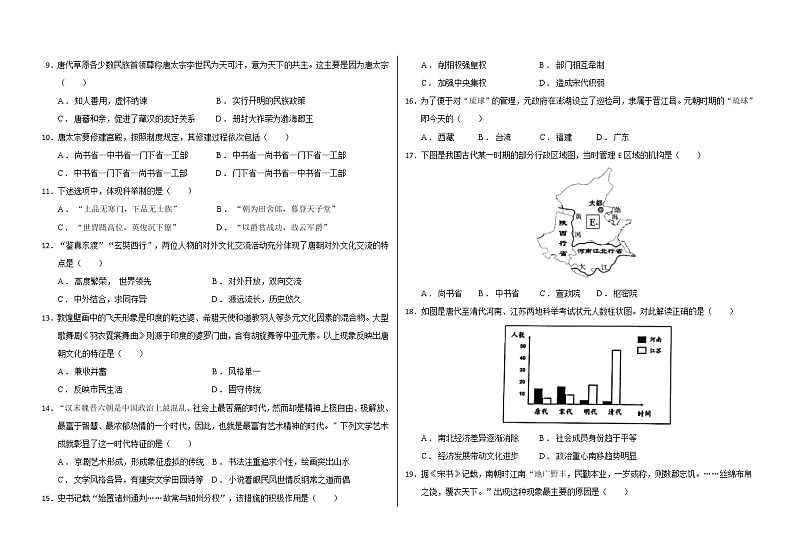 黑龙江省大庆铁人中学2021-2022学年高一上学期期中考试历史含答案02