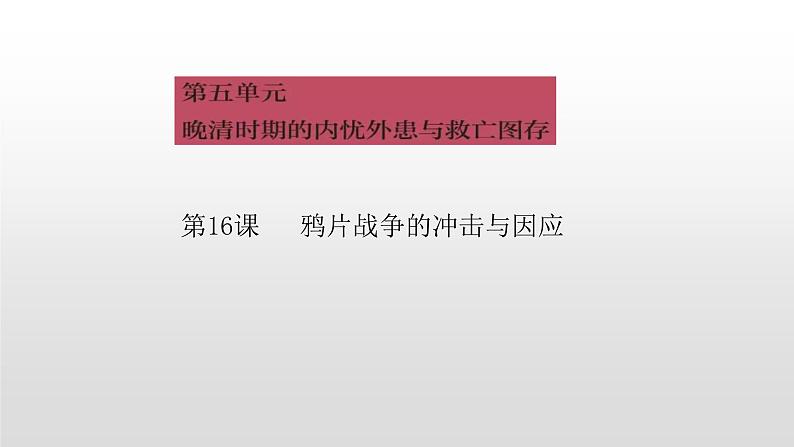 2021-2022中外历史纲要上第16课鸦片战争的冲击与因应课件PPT第1页