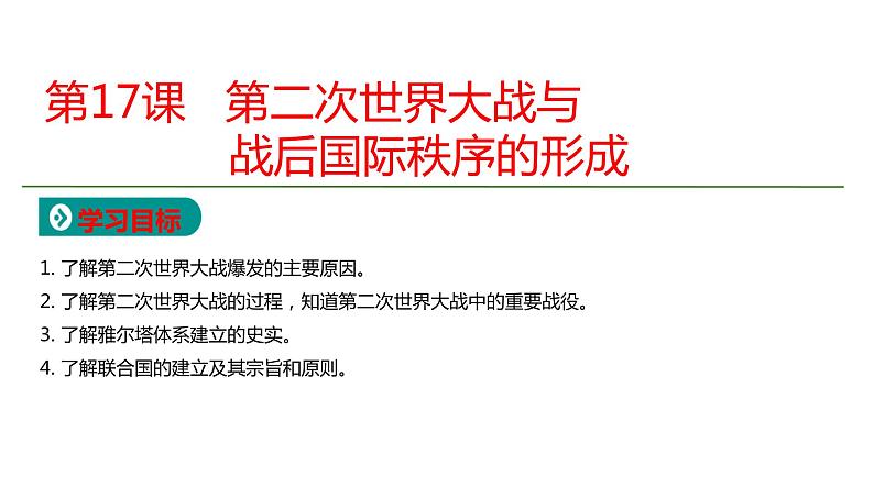 必修2历史新教材人教第17课第二次世界大战与战后国际秩序的形成ppt_19第1页