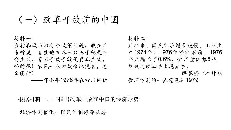 2021-2022学年统编版（2019）高中历史必修中外历史纲要上册第28课中国特色社会主义道路的开辟与发展 课件（25张PPT）04