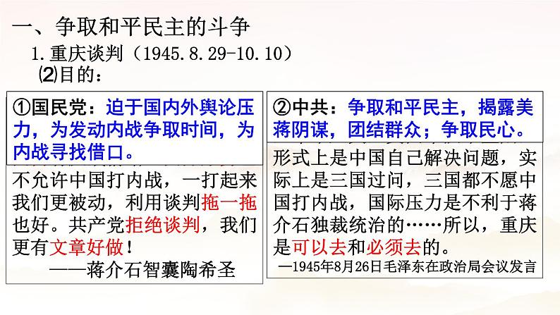 第25课人民解放战争 课件--2021-2022学年统编版（2019）高中历史必修中外历史纲要上册（17张PPT）第3页