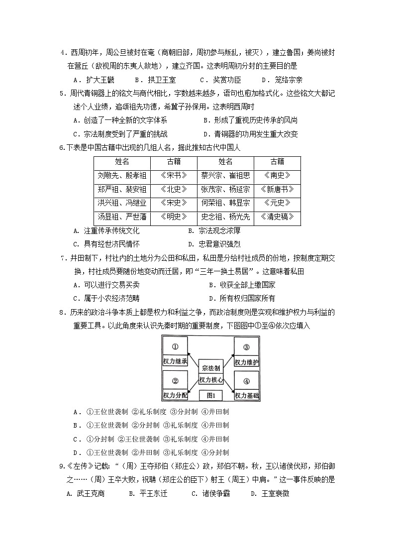 上交试题(定稿）佛山一中2021学年上学期高一历史第一次段考试卷第2页