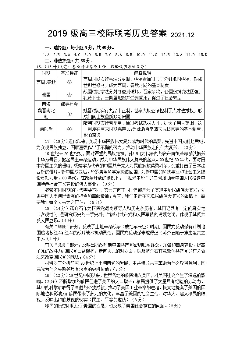 2021.12联考历史答案第1页