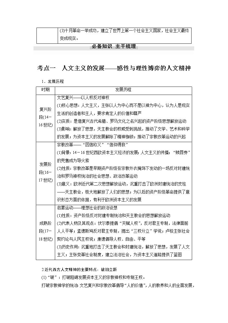 【最新】2022年高考历史二轮复习 第1部分 板块2 专题6　西方人文精神与政治文明的发展学案第2页